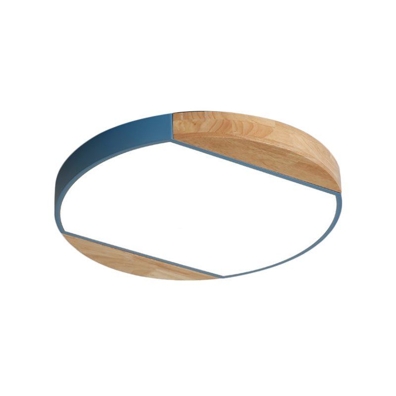 Nordic Style LED Flushmount Ceiling Lamp - Acrylic Circular Baby Bedroom & Kindergarten Light in Blue/Green/White/Yellow (Warm/White Light)