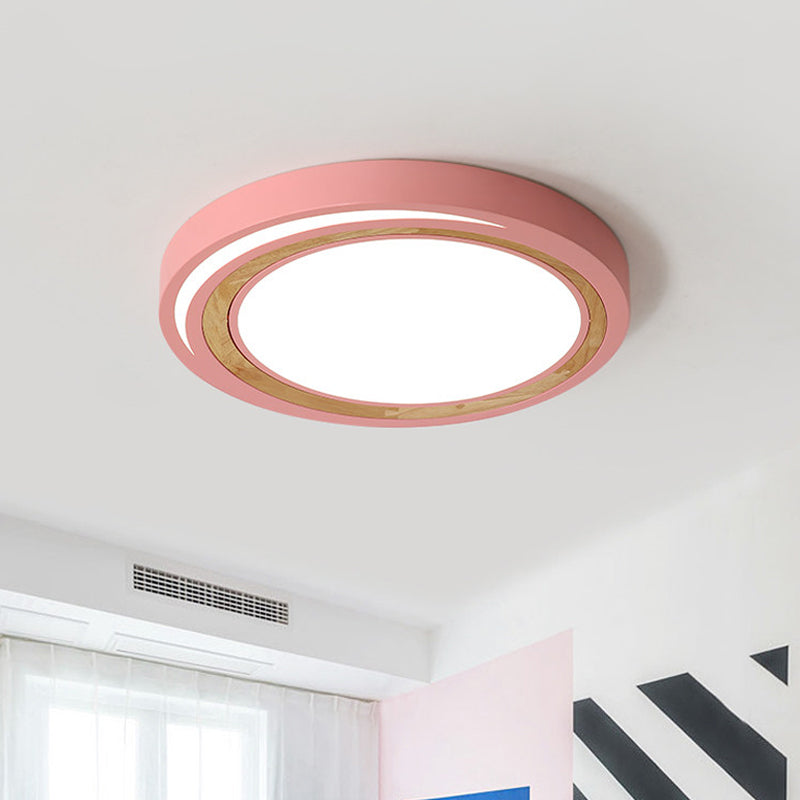 LED Macaron Style Ceiling Lamp for Boys and Girls Bedroom - Acrylic Circle Ceiling Mount Light
