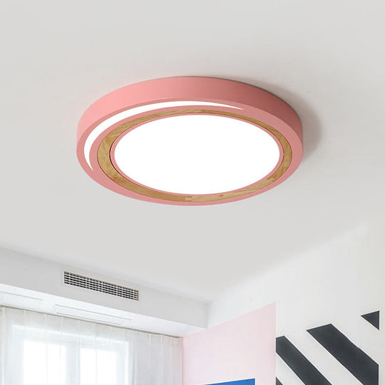 LED Macaron Style Ceiling Lamp for Boys and Girls Bedroom - Acrylic Circle Ceiling Mount Light