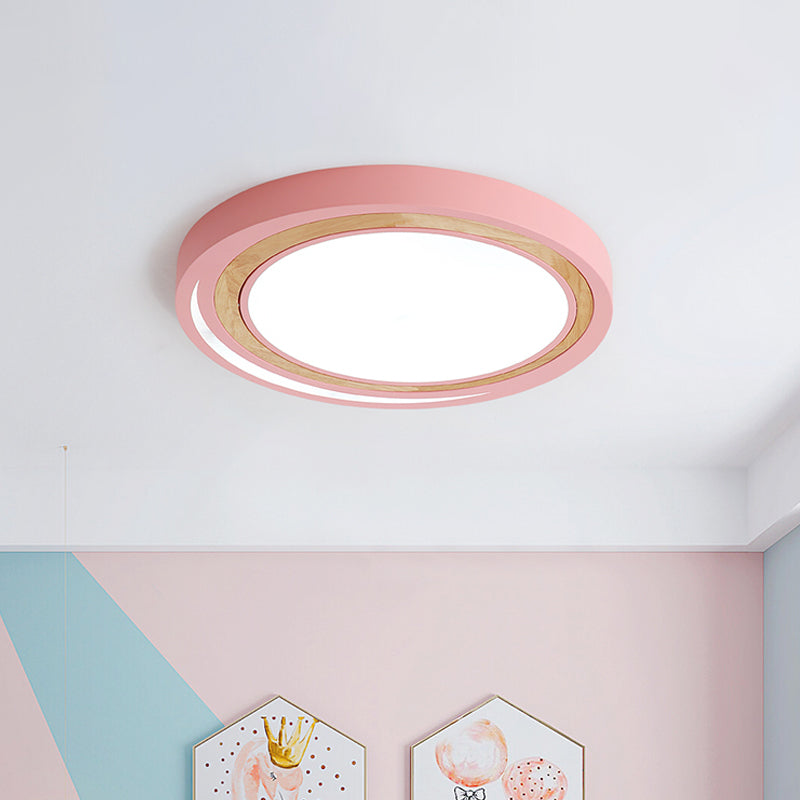 LED Macaron Style Ceiling Lamp for Boys and Girls Bedroom - Acrylic Circle Ceiling Mount Light