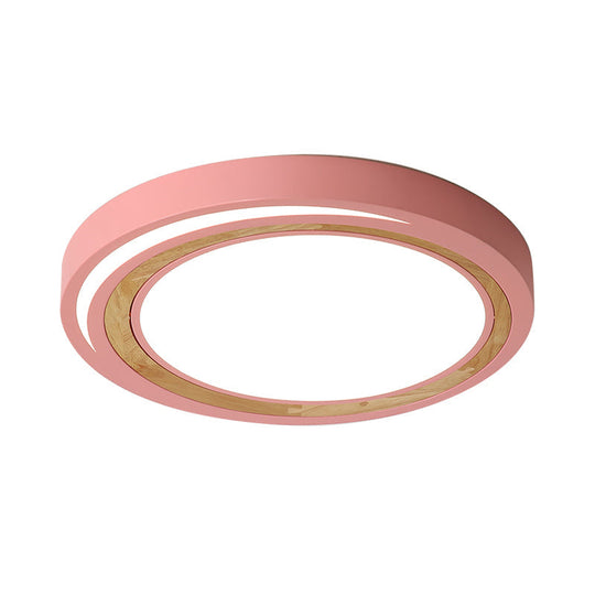 Led Macaron Style Ceiling Lamp For Boys And Girls Bedroom - Acrylic Circle Mount Light