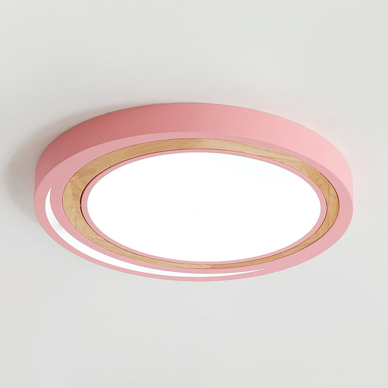 LED Macaron Style Ceiling Lamp for Boys and Girls Bedroom - Acrylic Circle Ceiling Mount Light