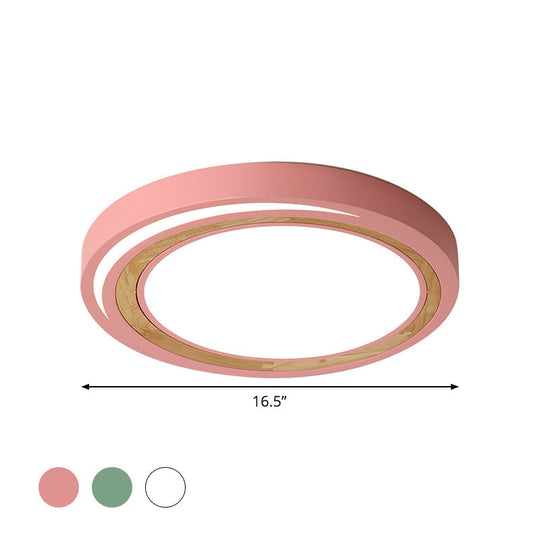 Led Macaron Style Ceiling Lamp For Boys And Girls Bedroom - Acrylic Circle Mount Light