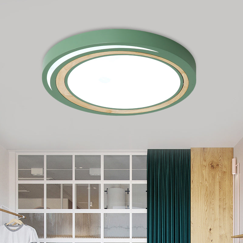LED Macaron Style Ceiling Lamp for Boys and Girls Bedroom - Acrylic Circle Ceiling Mount Light