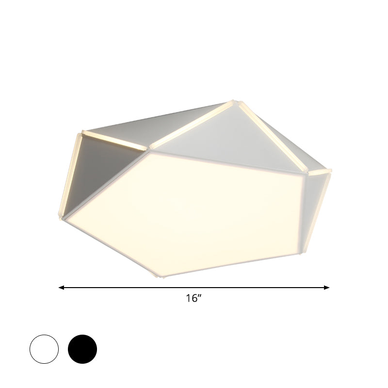 Nordic LED Ceiling Lamp - Pentagon Flush Mount Light with Acrylic Panel