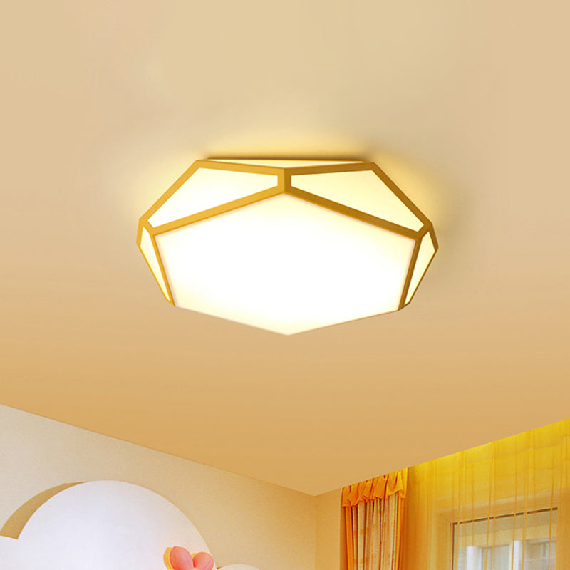 Hexagon LED Ceiling Light in Nordic Candy Colors for Corridors