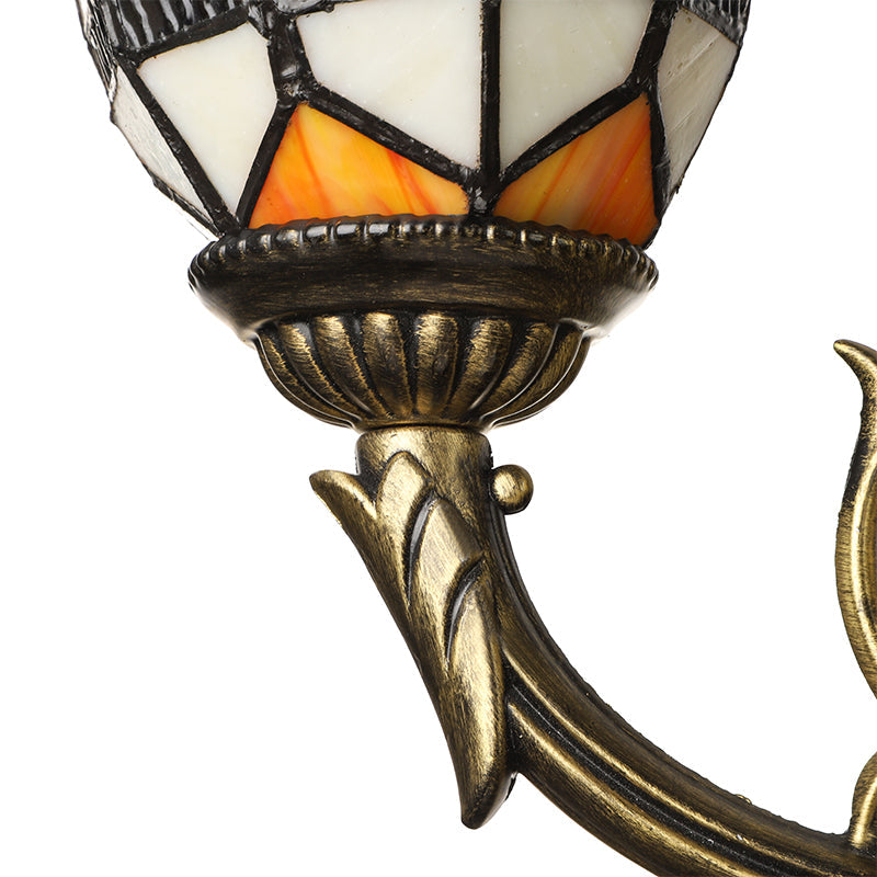 Vintage Stained Glass Peacock Chandelier With 6-Light Baroque Design In Antique Bronze