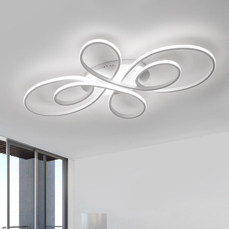Modern Ribbons LED Ceiling Flush Mount Light in Warm/White Light, Multiple Sizes & Colors