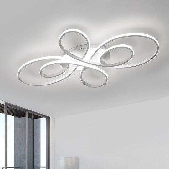 Modern Ribbons LED Ceiling Flush Mount Light in Warm/White Light, Multiple Sizes & Colors