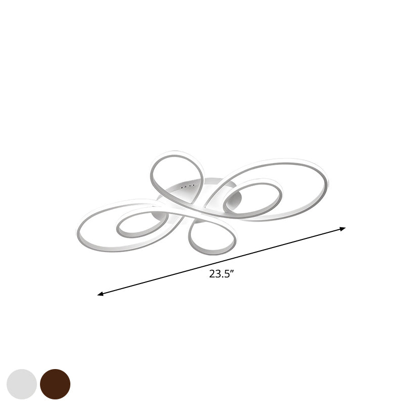 Modern Ribbons LED Ceiling Flush Mount Light in Warm/White Light, Multiple Sizes & Colors