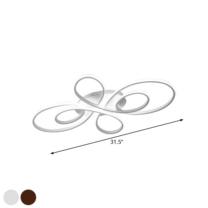 Modern Ribbons LED Ceiling Flush Mount Light in Warm/White Light, Multiple Sizes & Colors