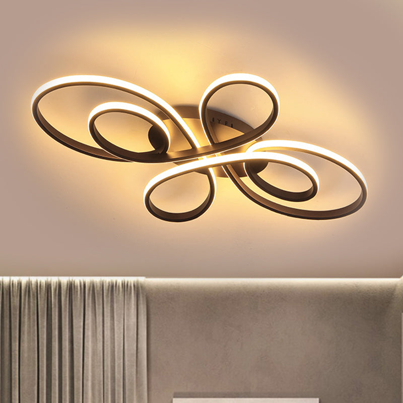 Modern Ribbons LED Ceiling Flush Mount Light in Warm/White Light, Multiple Sizes & Colors