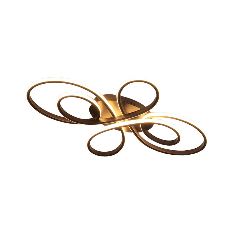 Modern Ribbons LED Ceiling Flush Mount Light in Warm/White Light, Multiple Sizes & Colors