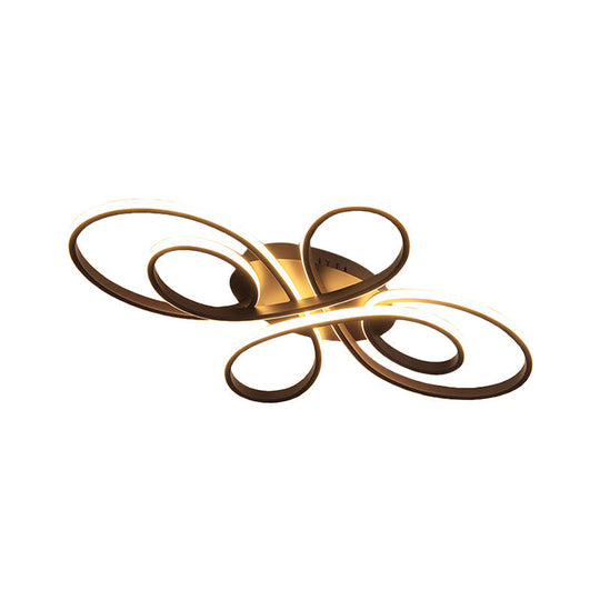 Modern Ribbons LED Ceiling Flush Mount Light in Warm/White Light, Multiple Sizes & Colors