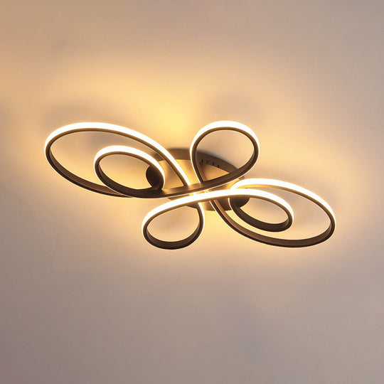 Modern Ribbons LED Ceiling Flush Mount Light in Warm/White Light, Multiple Sizes & Colors