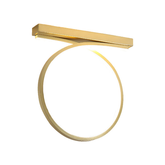 Black/Gold Flush Mount Ceiling Light Simplicity Metal LED Flushmount (Warm/White Light) for Restaurants