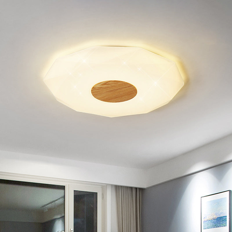 Modern Polygon Acrylic Flush Mount LED Ceiling Flush - 14.5"/18.5"/22.5" Width - Warm/White Light Option