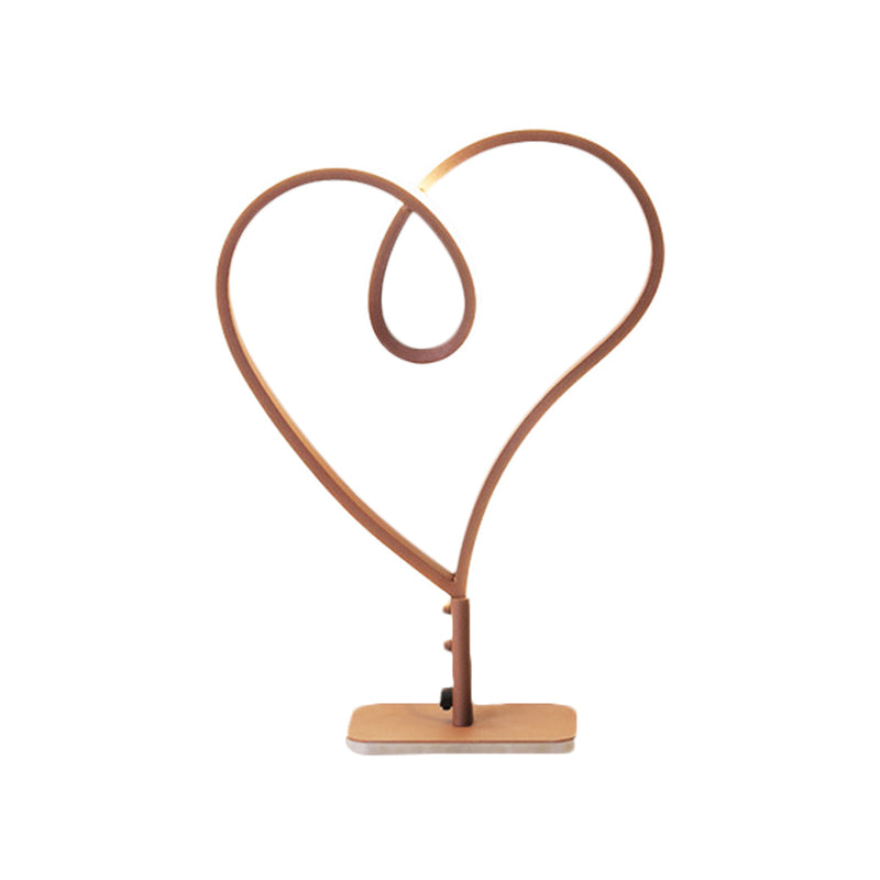 Led Nightlight Coffee Heart Reading Lamp With Metal Shade In Warm/White Light