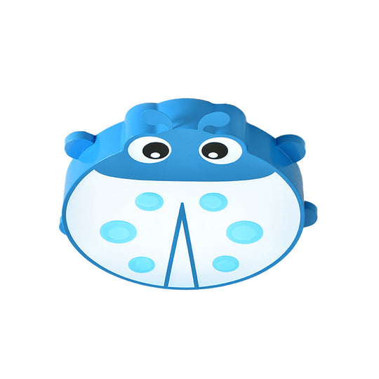 Ladybug Cartoon Ceiling Light: Acrylic & Metal Mount for Kindergarten