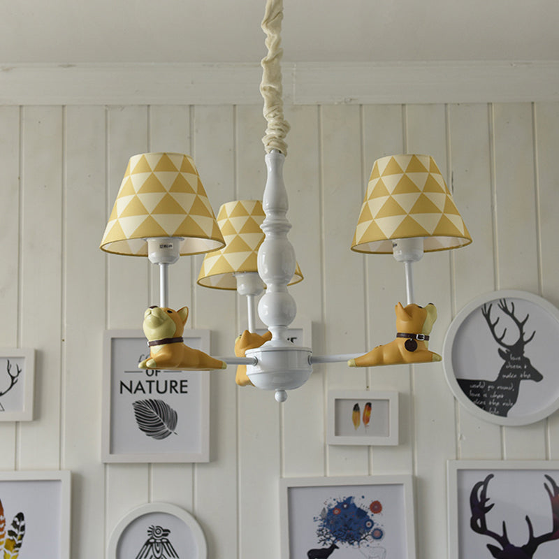 Beige Chandelier With Modern Style - Hanging Light For Kindergarten 3 / Yellow