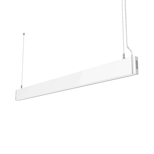 Minimal Metal LED Linear Pendant Lamp - White/Black Hanging Light Kit in White/Warm/Natural Light