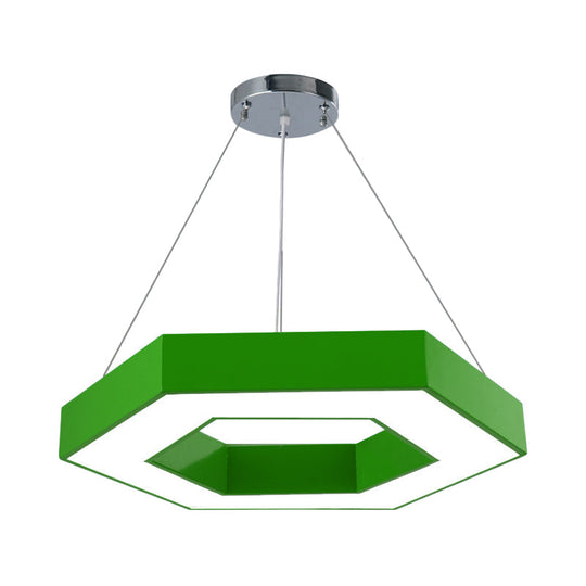 Honeycomb Led Pendant Light In Contemporary Green/Blue/Red With White/Warm/Natural Glow