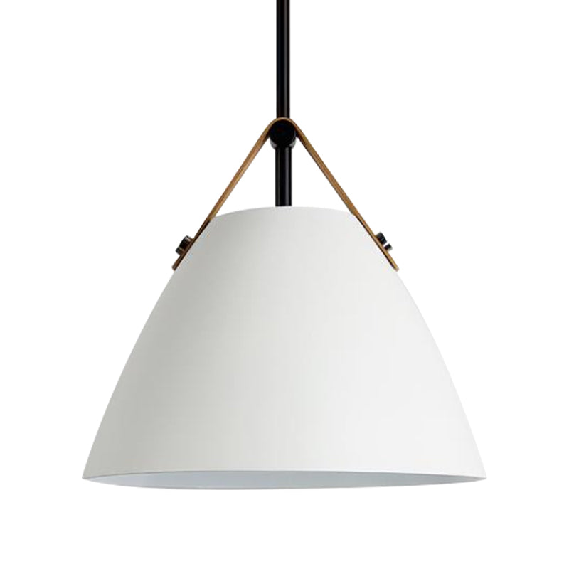 Nordic Curved Coolie Pendant Light - Sleek Aluminum Hanging Lamp in Chic Black/Blue/Grey/Pink/White for Dining Room