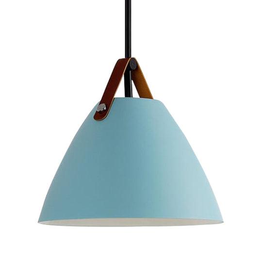 Nordic Curved Coolie Pendant Light - Sleek Aluminum Hanging Lamp in Chic Black/Blue/Grey/Pink/White for Dining Room