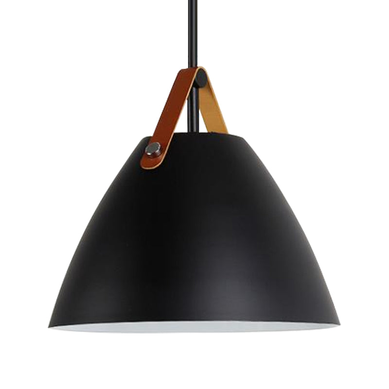 Nordic Curved Coolie Pendant Light - Sleek Aluminum Hanging Lamp in Chic Black/Blue/Grey/Pink/White for Dining Room