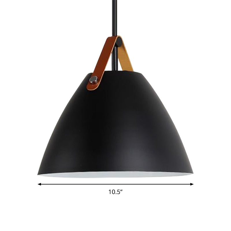 Modern Nordic Curved Coolie Pendant Light - Aluminum Hanging Lamp Single Black/Blue/Grey/Pink/White