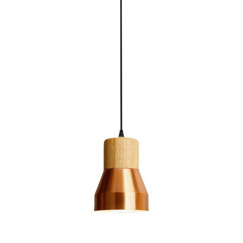 Lampe suspendue contemporaine en forme de torche pour hôtels – Bois et métal