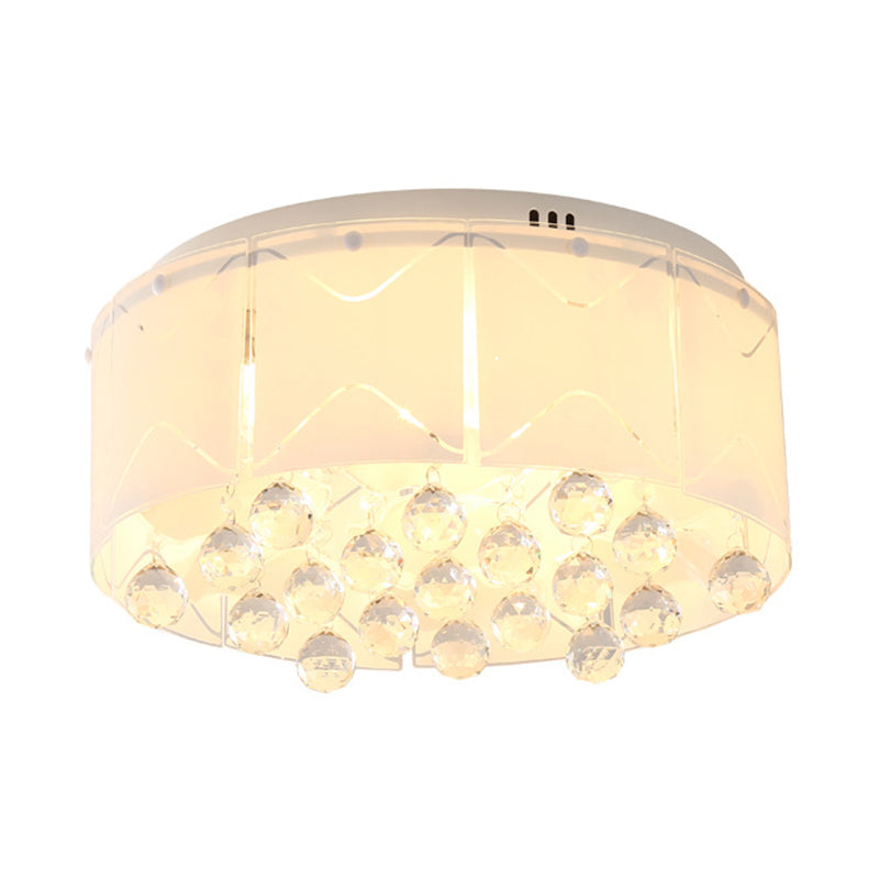 Modernist Crystal Flush Mount Lighting with Multi Lights - 18"/19.5" Wide, White LED Fixture