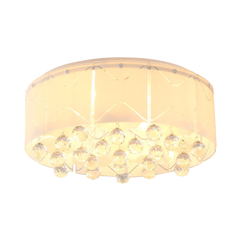 Modernist Crystal Flush Mount Lighting with Multi Lights - 18"/19.5" Wide, White LED Fixture