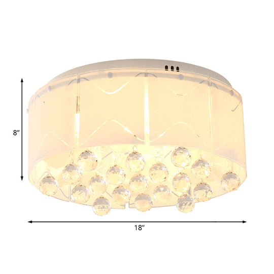 Modernist Crystal Flush Mount Lighting with Multi Lights - 18"/19.5" Wide, White LED Fixture