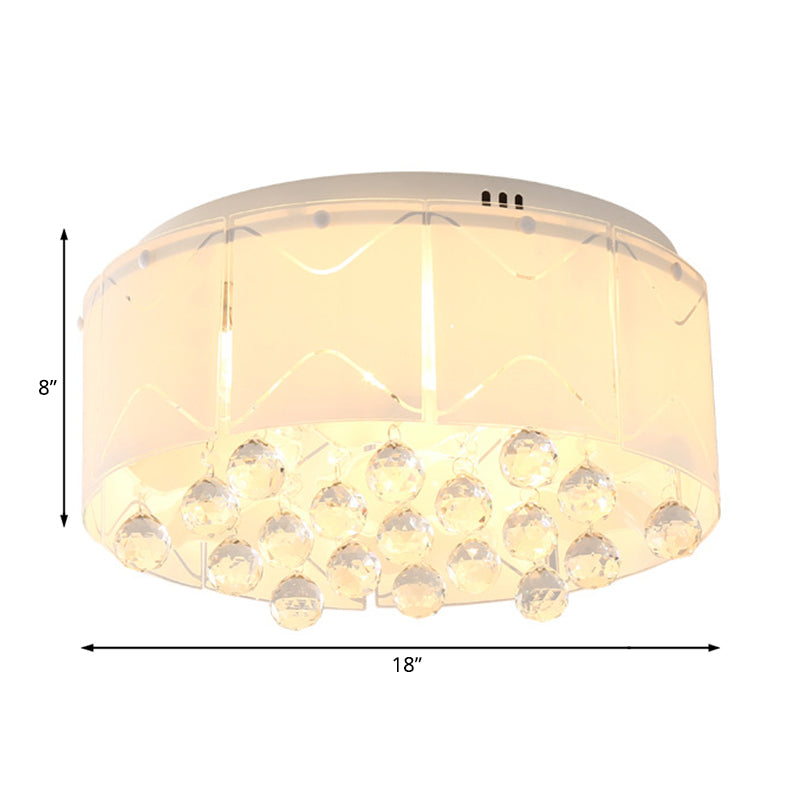 Modernist Crystal Flush Mount Lighting With Multi Lights - 18/19.5 Wide White Led Fixture