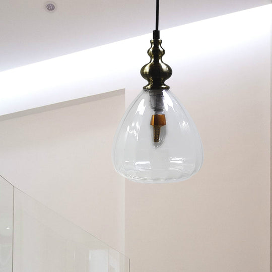 Modern Single Bulb Hanging Lamp: Pyramid Shade Restaurant Pendant Light in Amber/Clear/Smoke Glass