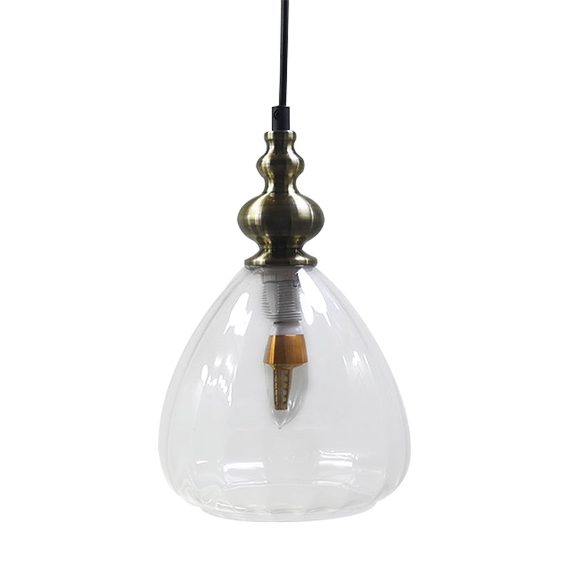 Modern Single Bulb Hanging Lamp: Pyramid Shade Restaurant Pendant Light in Amber/Clear/Smoke Glass