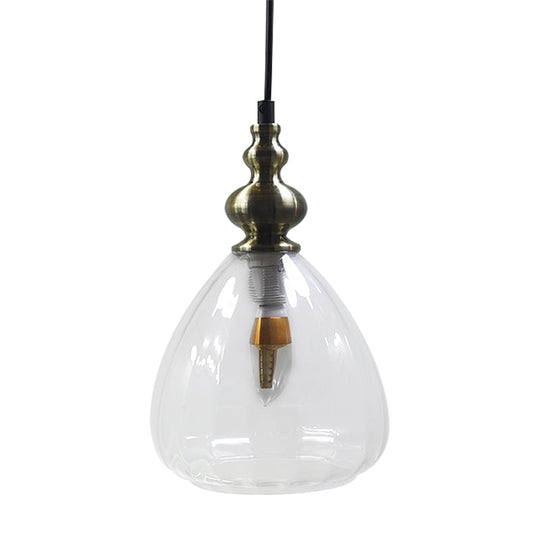 Modern Single Bulb Hanging Lamp: Pyramid Shade Restaurant Pendant Light in Amber/Clear/Smoke Glass