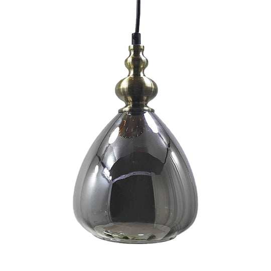 Modern Single Bulb Hanging Lamp: Pyramid Shade Restaurant Pendant Light in Amber/Clear/Smoke Glass