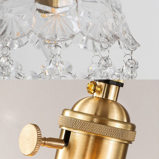 Modern Crystal Pendant Light with Stylish Domed Shade - Clear Glass Hanging Lamp for Restaurants