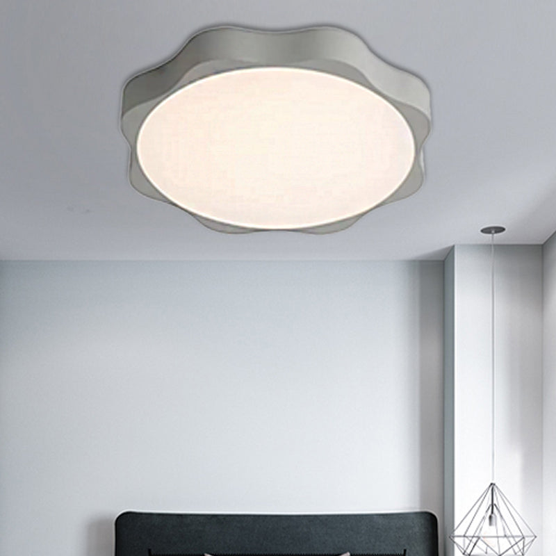 Gray Nordic Style Acrylic Ceiling Mount Light for Child Bedroom