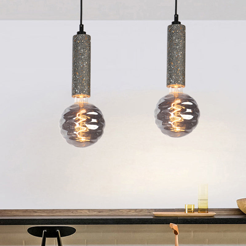 Modern Orb Pendant Light With Dimple Glass - 5 W Hanging Lamp For Cloth Shop