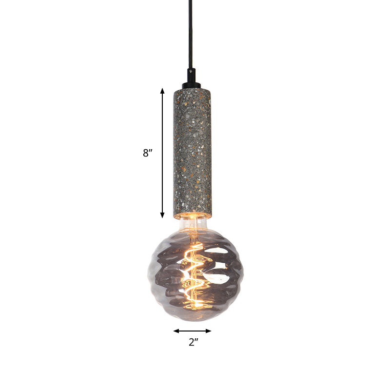Modern Orb Pendant Light With Dimple Glass - 5 W Hanging Lamp For Cloth Shop