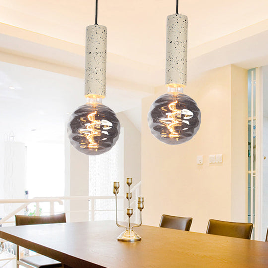 Modern Orb Pendant Light With Dimple Glass - 5 W Hanging Lamp For Cloth Shop White / Warm