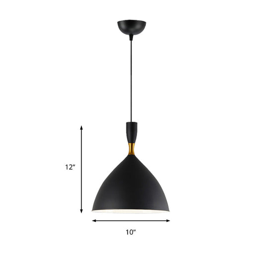 Contemporary Aluminum Funnel Suspension Pendant Lamp - Fits Study Room or Cafe - 6.5/10 Inch Wide, 1 Light