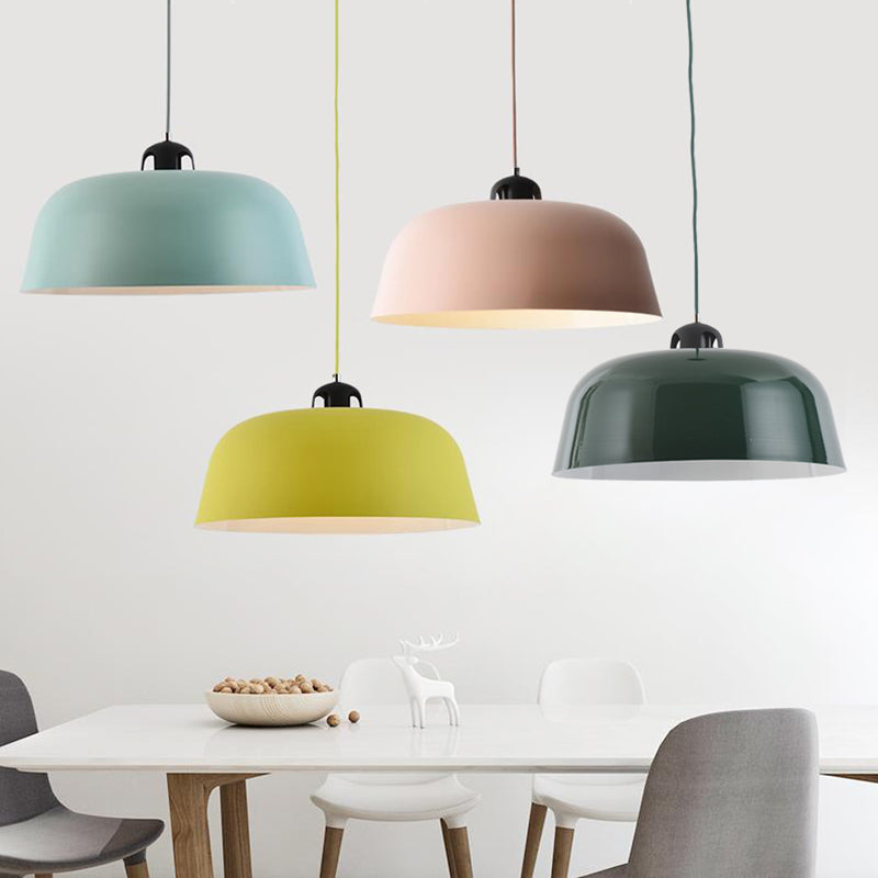 Macaron Barn-Shaped Hanging Pendant Light In Blue/Green/Yellow/Pink Ideal For Nursing Room Or
