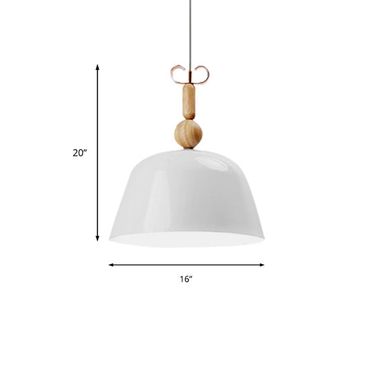 Nordic Style Bell Pendant Lighting - 12"/16" Wide | Metal Single Light Monochrome Hanging Lamp for Kitchen Island