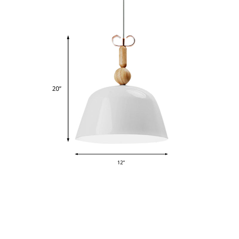 Nordic Style Bell Pendant Lighting - 12"/16" Wide | Metal Single Light Monochrome Hanging Lamp for Kitchen Island