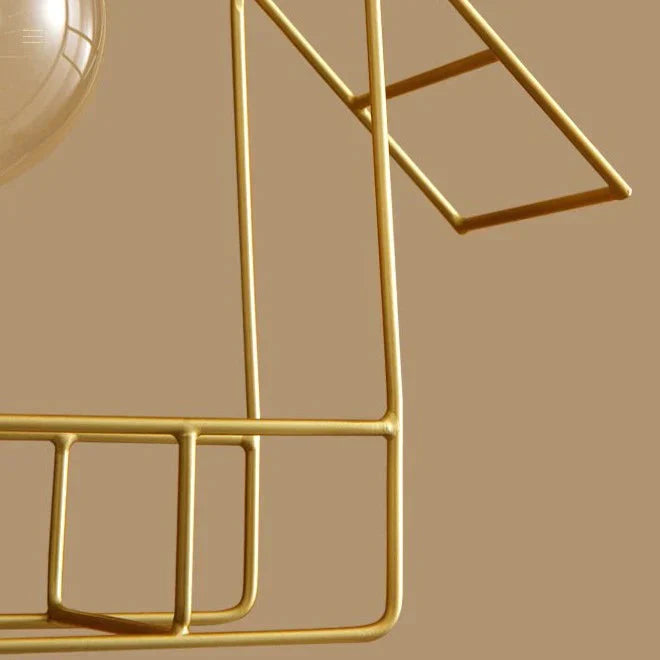 American All-Copper Balcony Ceiling Lamp – Surface-Mounted Fixture with Glass Shade