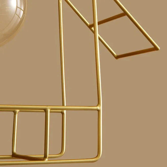 American All-Copper Balcony Ceiling Lamp – Surface-Mounted Fixture with Glass Shade